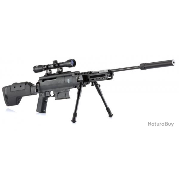 Destockage Air Comprim carabine Black Ops Sniper 19,90 joules calibre 4.5 MM avec Lunette et Bipied