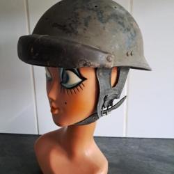 WW2 FRANCE CASQUE DE TANKISTE MOTOCYCLISTE FRANCAIS MILITAIRE M35/37 vichy