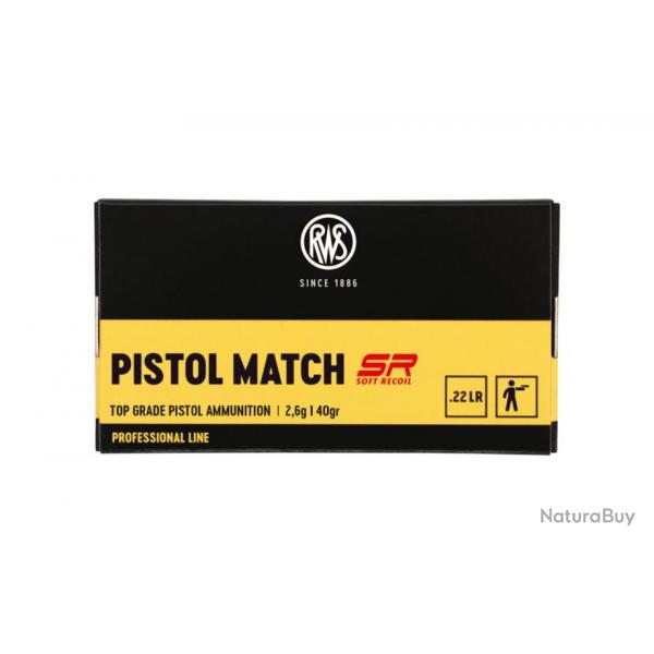 Balles 22LR Percussion Annulaire RWS Pistol Match SR