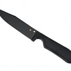 BEL2000 POIGNARD SPYDERCO "STREET BOWIE" LAME NOIRE 13CM ACIER PROFIL PLAT + ETUI NYLON RIGIDE NEUF