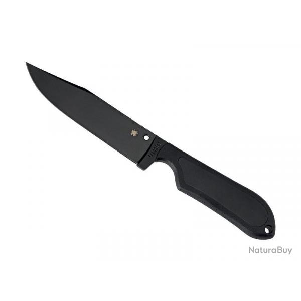 BEL2000 POIGNARD SPYDERCO "STREET BOWIE" LAME NOIRE 13CM ACIER PROFIL PLAT + ETUI NYLON RIGIDE NEUF