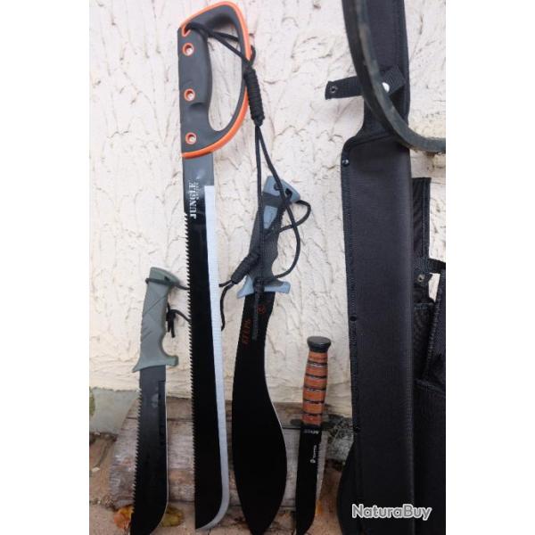 Lot de 4 Kukkri Machette Lame Acier 3Cr13 Manche ABS Etui Nylon Survie Alaska LOT POUR REVENDEURS 05