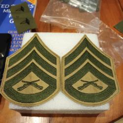 Paire de grade armee us MARINES CORPS STAFF SERGEANT kaki ORIGINAL