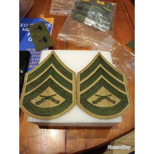 Paire de grade armee us MARINES CORPS STAFF SERGEANT kaki ORIGINAL