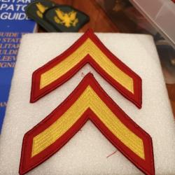 Lot de grade armée us MARINES CORPS FIRST CLASS  jaune ORIGINAL