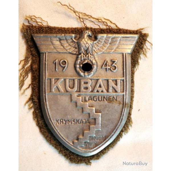 Insigne allemand Kubanschild plaque de bras sur tissus BOUCLIER KUBAN ref SDC24IAL003