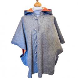 Cape Laveline réversible - Tweed gris souris U