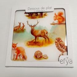 DESSOUS DE PLAT Multi usage 20x20 cm animaux idées cadeaux chasse