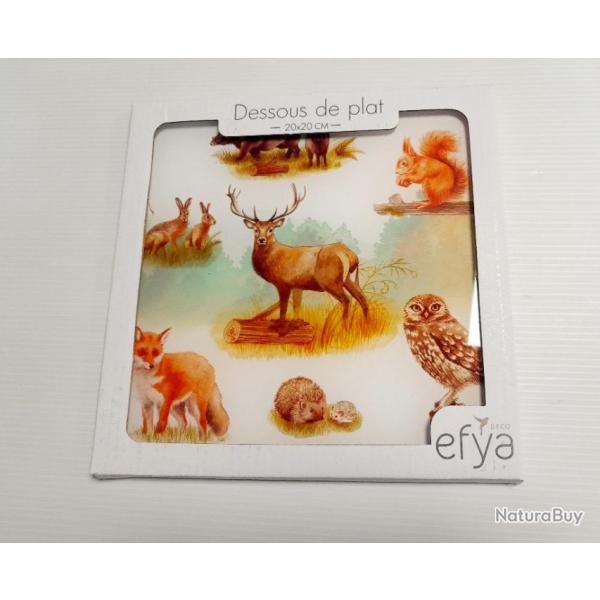 DESSOUS DE PLAT Multi usage 20x20 cm animaux ides cadeaux chasse