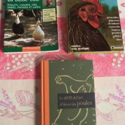 Lot de 3 livres sur les animaux de basse-cour ( poules, pigeons, canards, lapins ... )