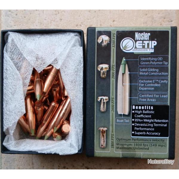 45 ogives NOSLER E-TIP cal .284" (7mm) 150 grains