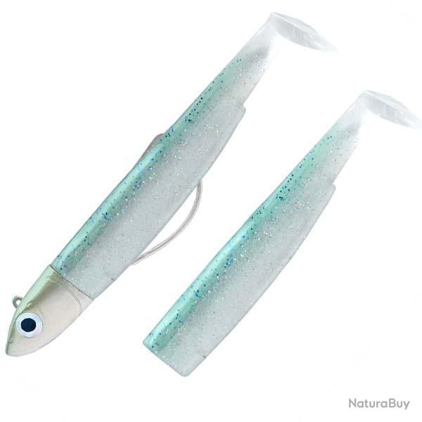 Combo Black Minnow 90 Off Shore - 9cm - 10g - Taille 2 Green Glitter + Rech. Green Glitter