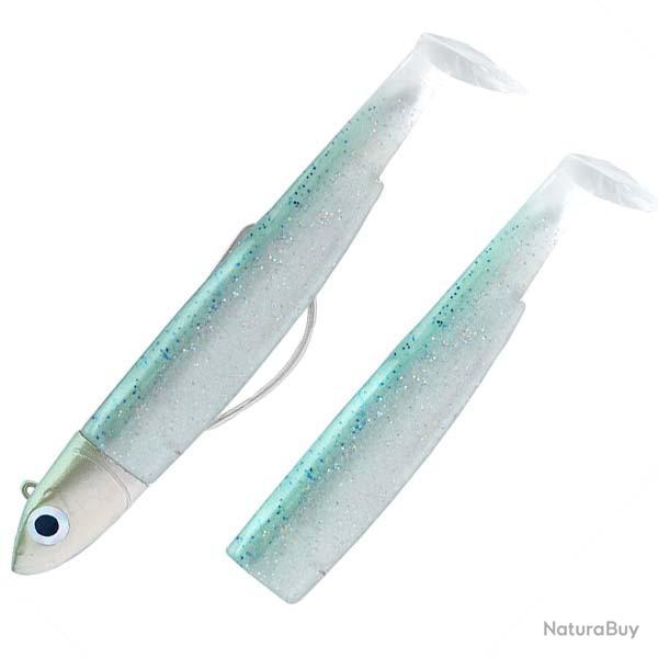 Combo Black Minnow 120 Off Shore - 12cm - 25g - Taille 3 Electric Blue + Rech. Green Glitter