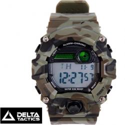 Montre Tactique Digitale Camouflage Vert Résistante à l'Eau avec Chronomètre et Alarme