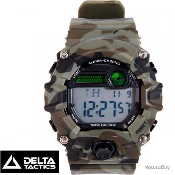 Montre Tactique Digitale Camouflage Vert Rsistante  l'Eau avec Chronomtre et Alarme