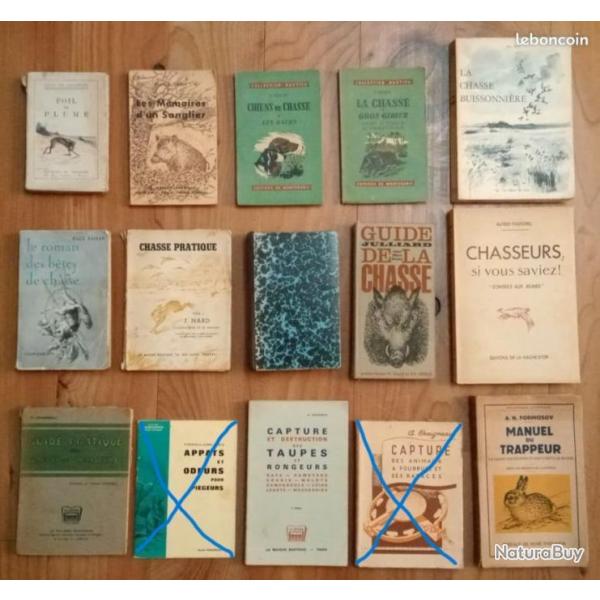 vieux livres sur le chasse et le piegage