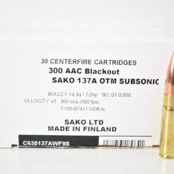 1 Boite de Balles Sako 300 BLK Subsonic 220gr