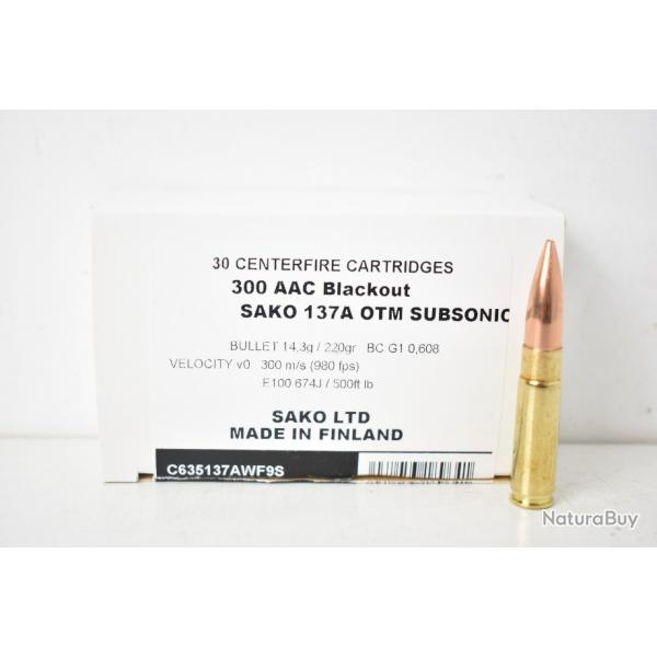 1 Boite de Balles Sako 300 BLK Subsonic 220gr