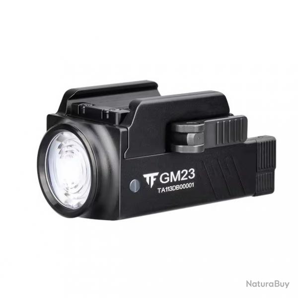 Lampe tactique Pro rechargeable avec dtachement rapide pour rail picatiny (compatible glock)