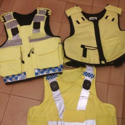 ENCHERE GILET PARE BALLES FLUORESCENT JAUNE EN KEVLAR