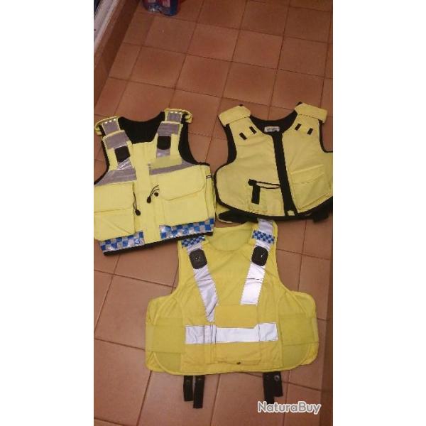 ENCHERE GILET PARE BALLES FLUORESCENT JAUNE EN KEVLAR