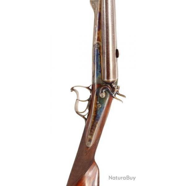 FLAMBANT FUSIL JUXTA A CHIENS JEROME FLACHAT SAINT ETIENNE 1819-1877 CALIBRE 24 / 65 70CM 3/4 FULL -