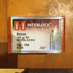 Ogives Hornady interlock 8mm (.323)195 gr SP