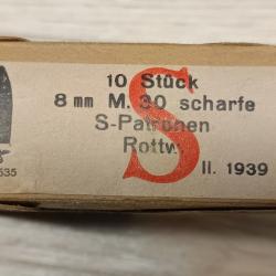 Boîte 8x56r Mannlicher allemande WW2 1939