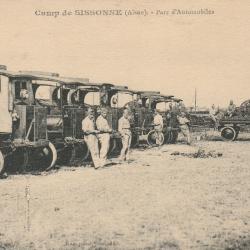 CPA -CAMP de SISSONE (Aisne) -Parc d'Automobile N°716