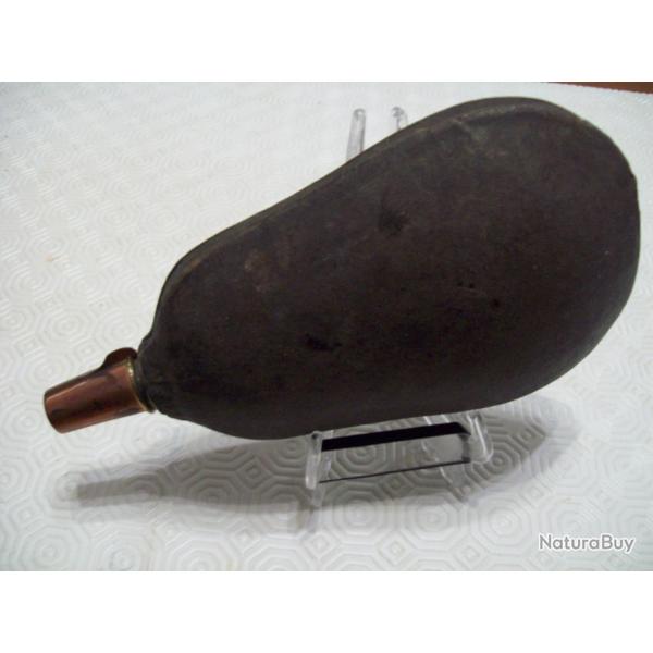 poire a poudre noire vide de chasse a godet gain galuchat rare collection