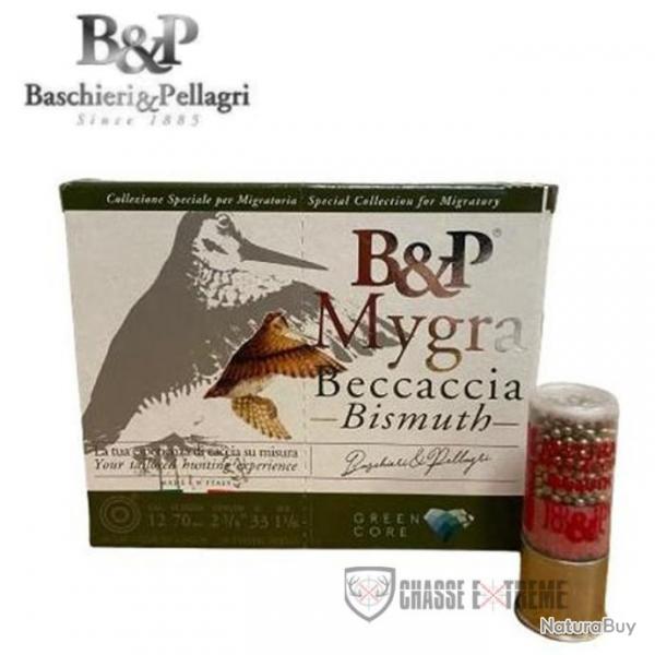 10 Cartouches B&P Mygra Beccaccia Bismuth 33G Cal 12/70 Pb 7