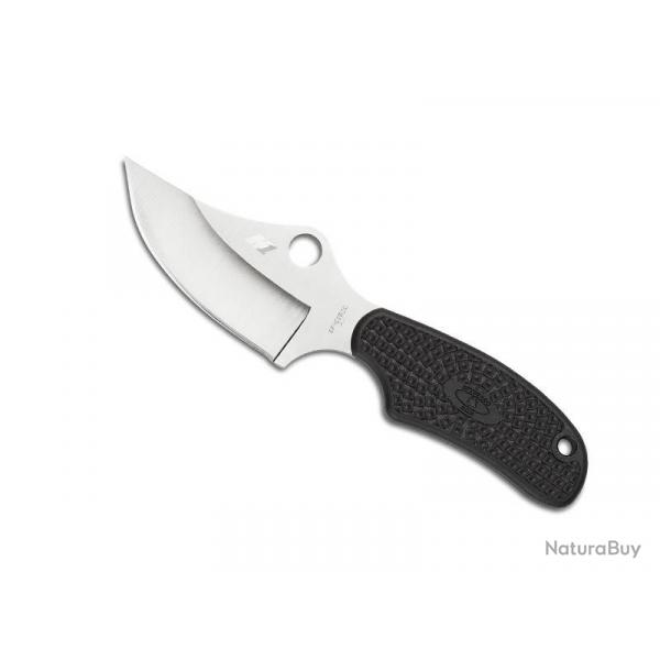 BEL2001 COUTEAU DE COU SPYDERCO "ARK" LAME 5.5CM ACIER MANCHE NYLON/FIBRE NOIR + ETUI NEUF