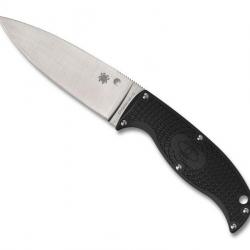 BEL2004 POIGNARD SPYDERCO "ENUFF 2" LAME 10CM ACIER MANCHE NYLON/FIBRE NOIR + ETUI NYLON NEUF