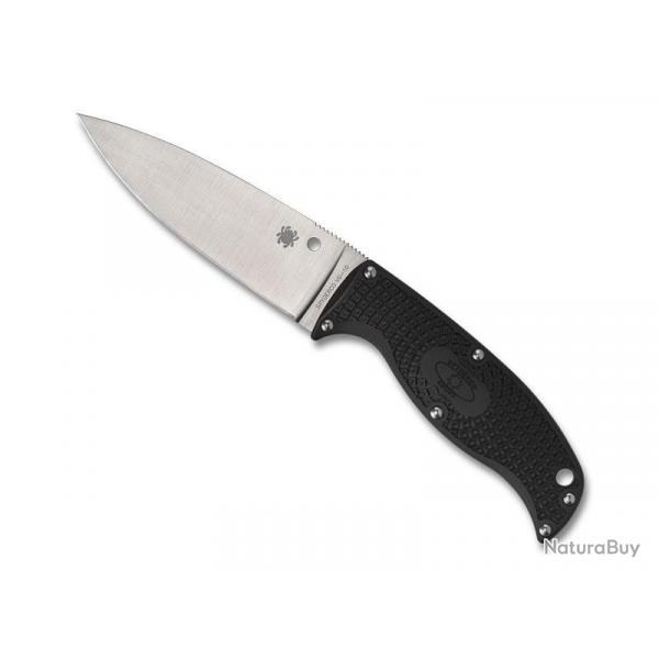 BEL2004 POIGNARD SPYDERCO "ENUFF 2" LAME 10CM ACIER MANCHE NYLON/FIBRE NOIR + ETUI NYLON NEUF