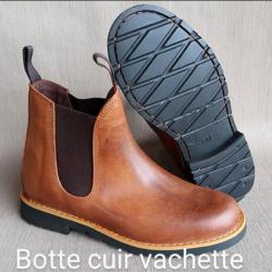 Boots style camargue en cuir de fabrication artisanale