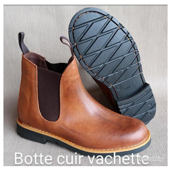 Boots style camargue en cuir de fabrication artisanale