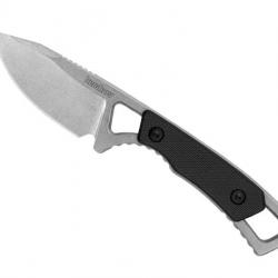 BEL2009 COUTEAU DE COU KERSHAW "BRACE" LAME 5CM DROP POINT STONEWASHED + ETUI NEUF