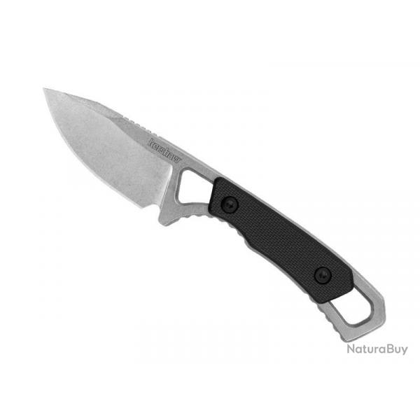 BEL2009 COUTEAU DE COU KERSHAW "BRACE" LAME 5CM DROP POINT STONEWASHED + ETUI NEUF