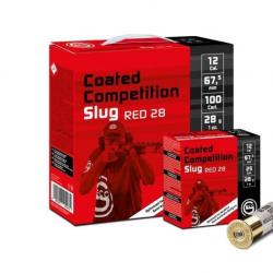 BALLE GECO COMPETITION SLUG RED CALIBRE 12 28 GRAMMES 1 carton de 100 cartouches