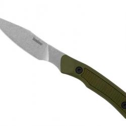 BEL2015 POIGNARD KERSHAW "DESCHUTES CAPER" LAME CLIP POINT 8.5CM STONEWASHED MANCHE VERT + ETUI NEUF