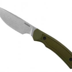 BEL2016 POIGNARD KERSHAW "DESCHUTES SKINNER" LAME DROP POINT 10CM ACIER STONEWASHED MANCHE VERT NEUF