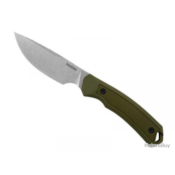 BEL2016 POIGNARD KERSHAW "DESCHUTES SKINNER" LAME DROP POINT 10CM ACIER STONEWASHED MANCHE VERT NEUF