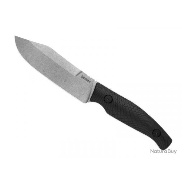 BEL2017 POIGNARD KERSHAW "CAMP 5" LAME 12CM ACIER STONEWASHED MANCHE NYLON/FIBRE NOIR NEUF