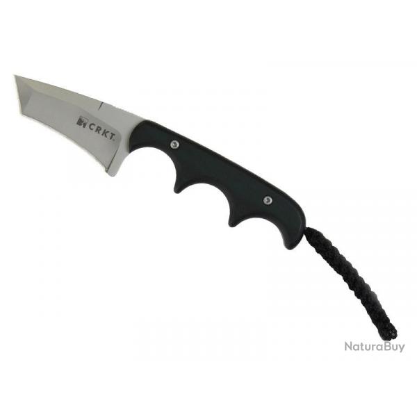 BEL2021 COUTEAU DE COU CRKT "MINIMALIST" LAME TANTO 5.5CM ACIER MANCHE RESINE + ETUI NEUF