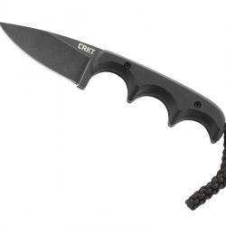 BEL2029 COUTEAU DE COU CRKT "MINIMALIST" LAME NOIRE DROP POINT 5.5CM ACIER MANCHE G10 NOIR NEUF