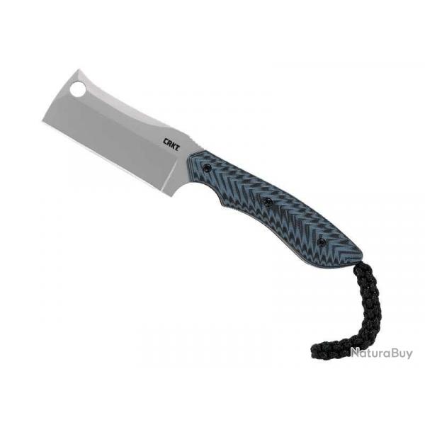 BEL2031 COUTEAU DE COU CRKT "S.P.E.C" LAME CLEAVER 6CM ACIER BEAD BLASTED MANCHE G10 BLEU/NOIR NEUF