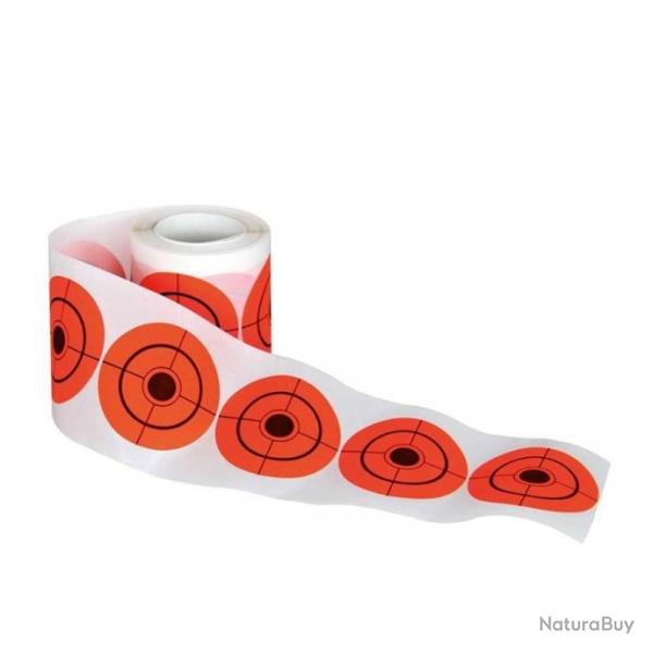 Rouleau Cibles adhsives dia 5cm 250units orange