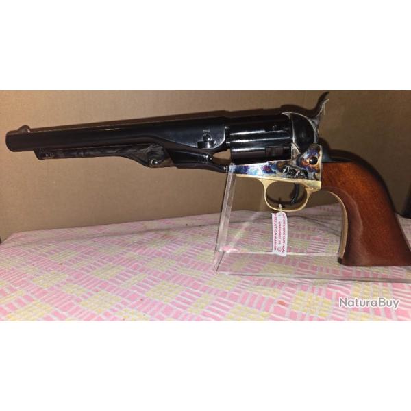 REPLIQUE POUDRE NOIRE UBERTI 1860 ARMY FLUTED 8'' Cal. 44 AVEC BOITE ORIGINALE LE TOUT EN TAT NEUF