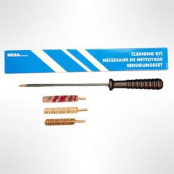 Kit de nettoyage MEGALINE pour arme courte calibre 9mm - Baguette + 3 écouvillons