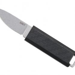 BEL2035 COUTEAU PLAT CRKT "SCRIBE" LAME 4.5CM ACIER STONEWASHED MANCHE ET ETUI ABS NOIR NEUF